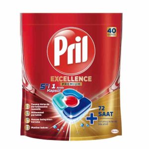 قرص ماشین ظرفشویی ۵ در ۱ پریل مدل Excellence بسته ۴۰ عددی